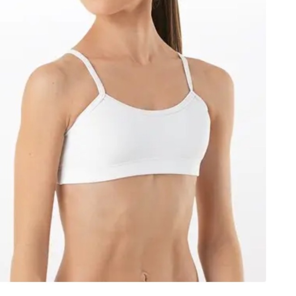 Balera Dance White Sports Bra Adult XS